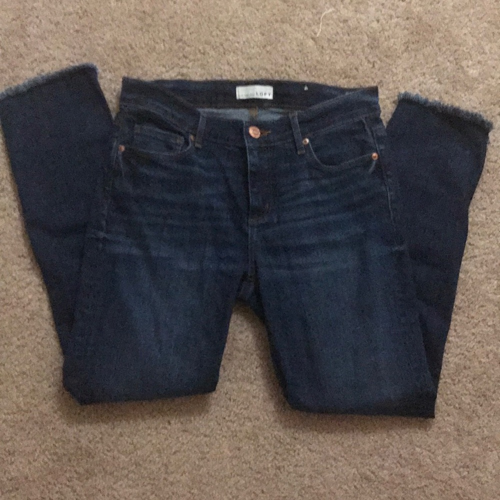 LOFT Modern Skinny Raw Petal Hem Jeans